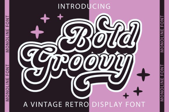 Bold Groovy Monoline for Retro Web Design