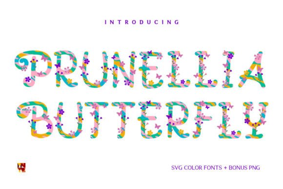 Prunellia Butterfly: The Colorful Display Font for Creative Crafts