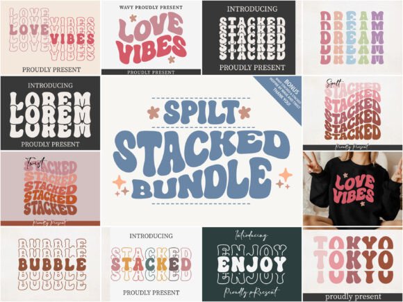 Spilt Stacked Bundle: The Groovy Display Font for Bold Branding